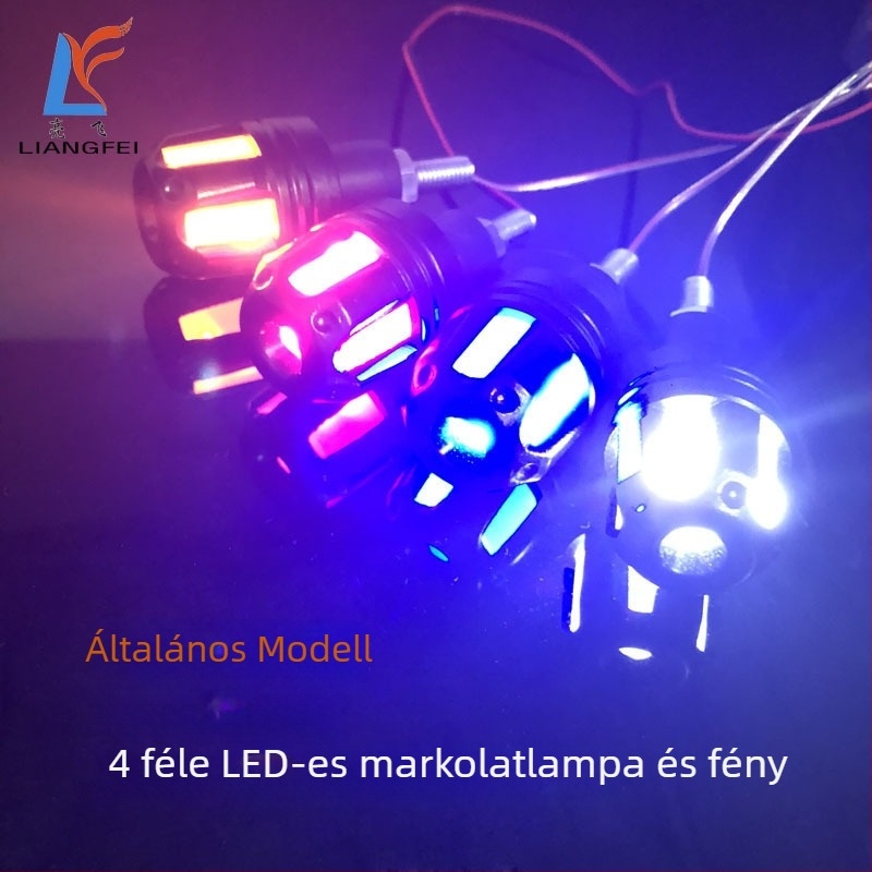 Motorkerékpár hátsó tükre irányjelzővel, univerzális alumínium kivitel (LF-6001; 6001; New bright fly; általános modell)