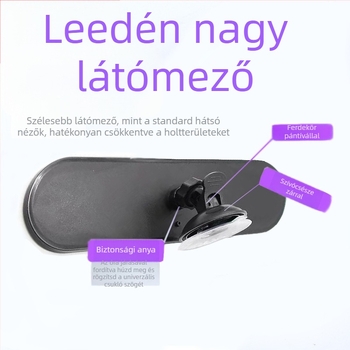 Autó hátsó nézet tükör, szívócsöves rögzítés, sík üveg tükör, XB1 modell