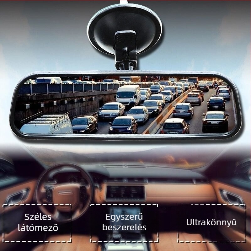 Autó hátsó nézet tükör, szívócsöves rögzítés, sík üveg tükör, XB1 modell