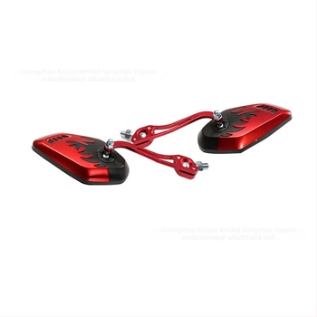 Motorkerékpár hátsó visszapillantó cg125 - Flame Mirror, sík tükör, 12V, ABS