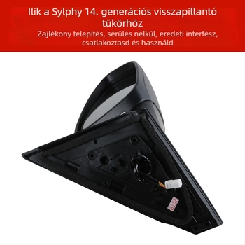 14. generációs Sylphy hátsó visszapillantó készlet, bal és jobb oldalhoz, sík tükrök; 12V tápegység; tükrök anyaga: üveg; burkolat anyaga: ABS; kompatibilis a 14. generáció Sylphy