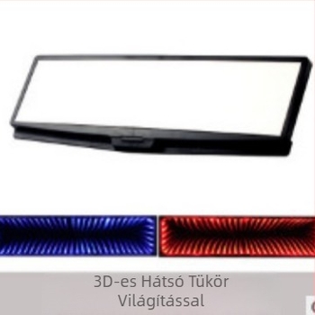 Autó hátsó tükör sík tükrövel és krómozott lencsével, modell HJX-015 (üveg tükör, 4.5V)