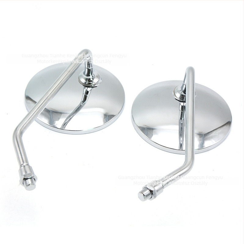 FR-079 Motorkerékpár visszapillantó tükör – sík tükör, üveg, fém burkolat; Kompatibilis Kawasaki, Suzuki, Honda