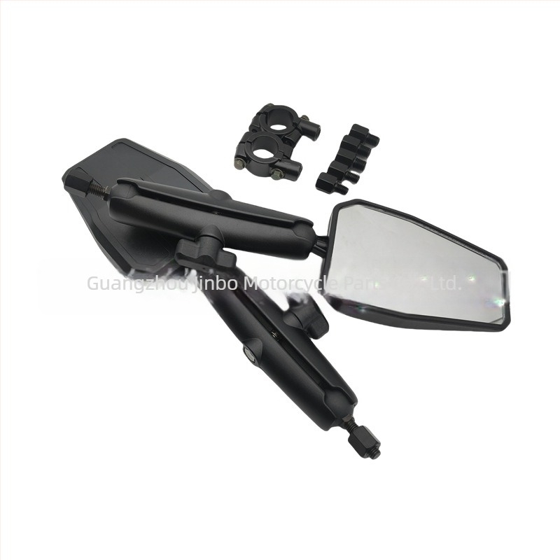 Motorkerékpár visszapillantó JB-6006 – összecsukható kalandokhoz ADV, alumíniumötvözet és műanyag kivitel, négyzet alakú tükör, univerzális illeszkedés, Jinbo