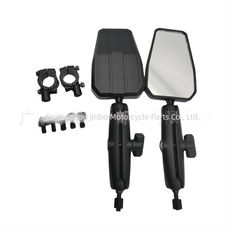 Motorkerékpár visszapillantó JB-6006 – összecsukható kalandokhoz ADV, alumíniumötvözet és műanyag kivitel, négyzet alakú tükör, univerzális illeszkedés, Jinbo