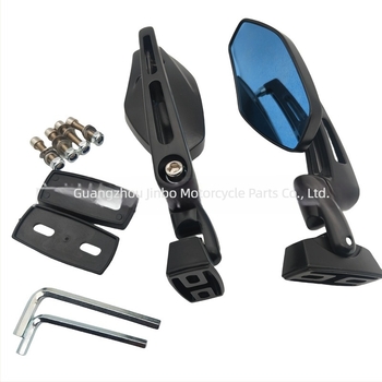 Motorkerékpár visszapillantó tükör, négyszögletes, alumínium rúd műanyag házban, modell 6045, univerzális kompatibilitás