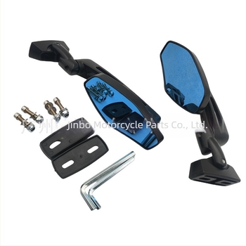 Motorkerékpár visszapillantó tükör, négyszögletes, alumínium rúd műanyag házban, modell 6045, univerzális kompatibilitás