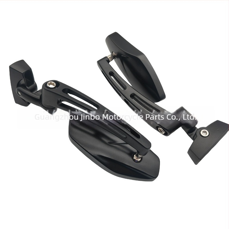 Motorkerékpár visszapillantó tükör, négyszögletes, alumínium rúd műanyag házban, modell 6045, univerzális kompatibilitás