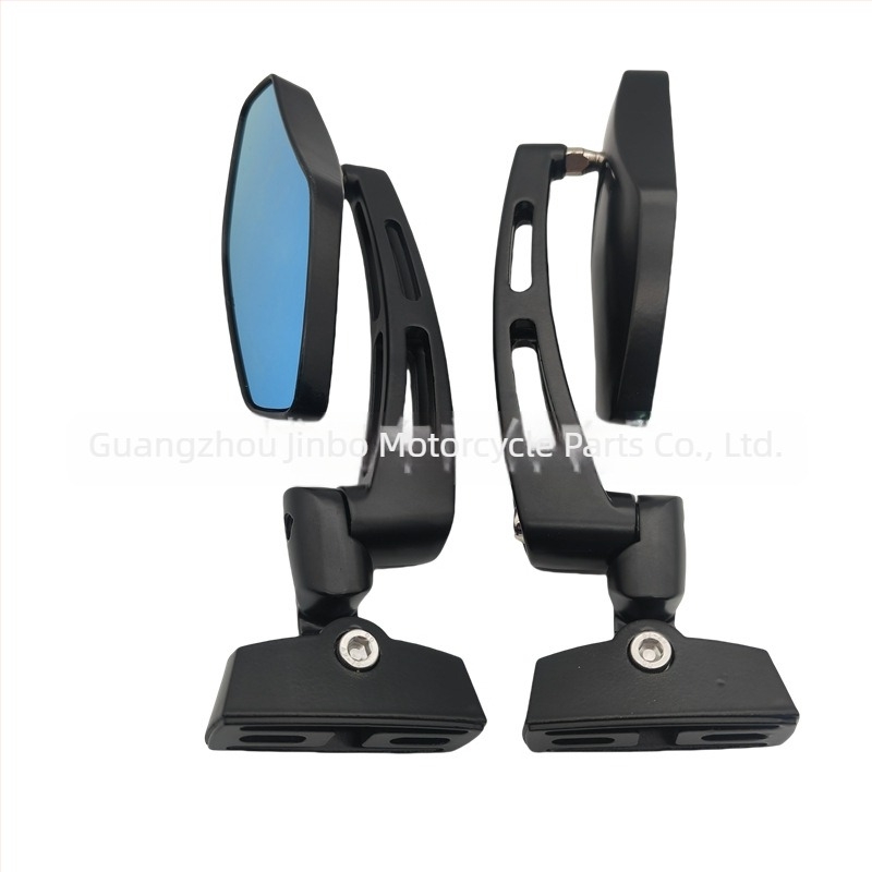 Motorkerékpár visszapillantó tükör, négyszögletes, alumínium rúd műanyag házban, modell 6045, univerzális kompatibilitás