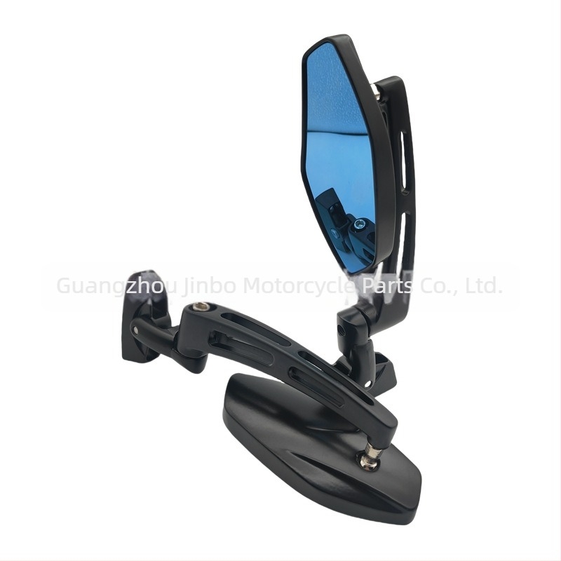 Motorkerékpár visszapillantó tükör, négyszögletes, alumínium rúd műanyag házban, modell 6045, univerzális kompatibilitás