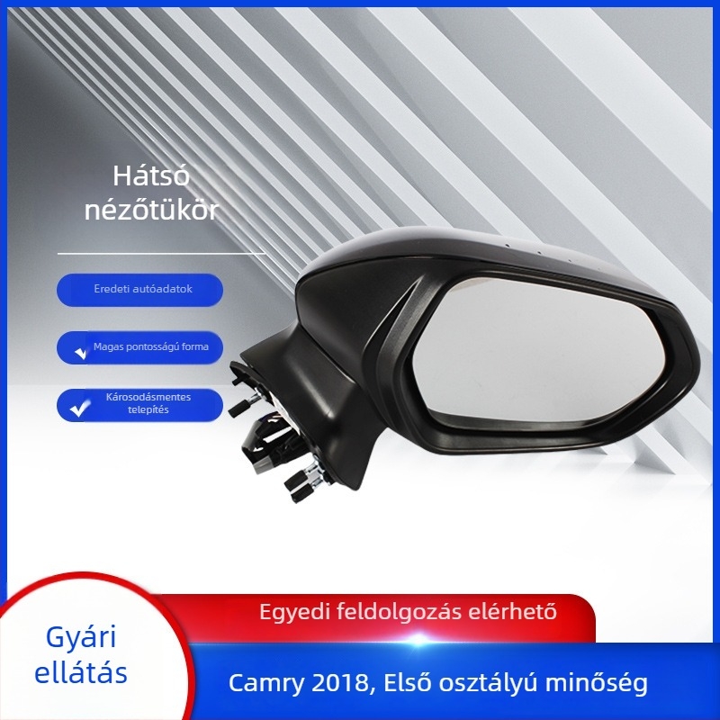 Camry 2018-hoz hátrafelé néző tükör, sík tükör, 12V, ABS ház, üveg, kiegészítő szám KMY18