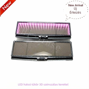 Autóhátsó visszapillantó tükör krom lencsével - Modell HJX-015, sík tükör, üvegszerű felület, univerzális kompatibilitás