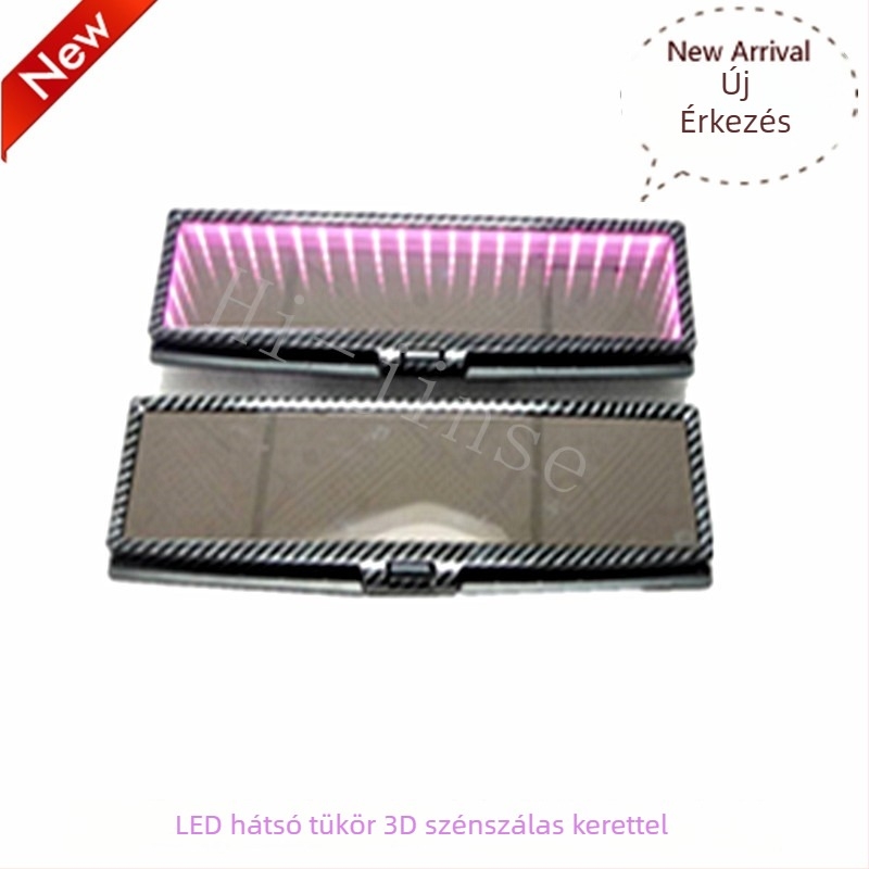 Autóhátsó visszapillantó tükör krom lencsével - Modell HJX-015, sík tükör, üvegszerű felület, univerzális kompatibilitás