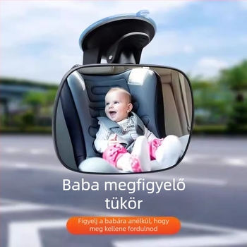 Gyermekek autó belső tolató tükre, modell Lsj-001, gömb alakú tükör, ABS keret + akril tükör, kompatibilis a leválasztható hátsó fejtámlával rendelkező modellekkel