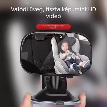 Gyermekek autó belső tolató tükre, modell Lsj-001, gömb alakú tükör, ABS keret + akril tükör, kompatibilis a leválasztható hátsó fejtámlával rendelkező modellekkel