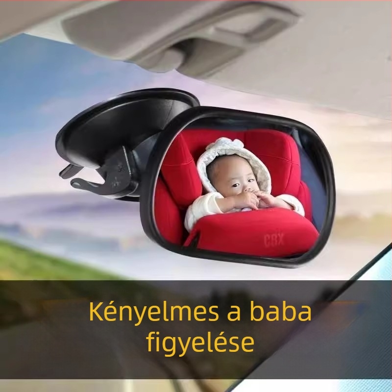 Gyermekek autó belső tolató tükre, modell Lsj-001, gömb alakú tükör, ABS keret + akril tükör, kompatibilis a leválasztható hátsó fejtámlával rendelkező modellekkel