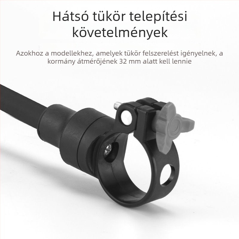 Kerékpáros visszapillantó tükör – gyorskioldó, univerzális hosszú kar, állítható cső, sík tükör.