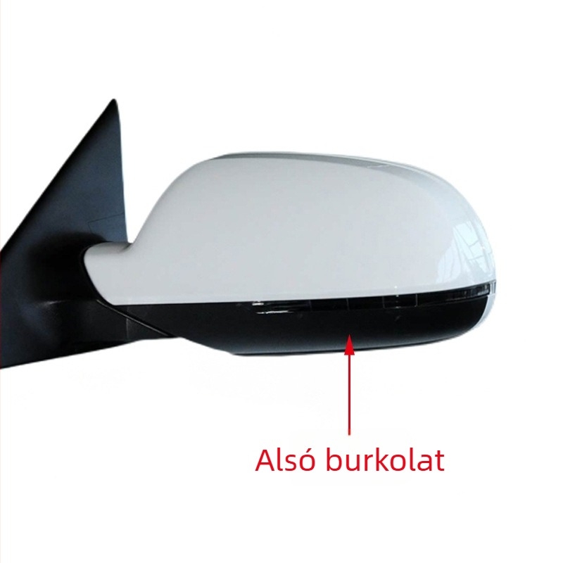 Audi A4L B8.5/B9, A3 2010-2013, A5 2010-2016 modellhez alsó tükröburkolat; gömb alakú tükör; ABS anyag a burkolathoz és a tükrökhöz; 12V