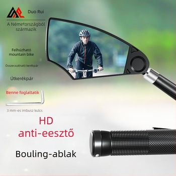 Kerékpár hátsó tükröző tükör útreflektorral, anyag PA/PP/alumíniumötvözet, tömeg 210 g, illik 2,1–2,3 cm-es csőhöz