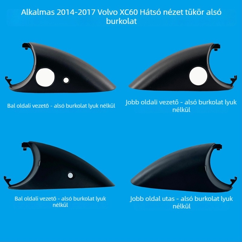 14-17 Volvo XC60 hátsó tükör alsó burkolata, gömb alakú tükör, ABS burkolat, üvegből készült tükör