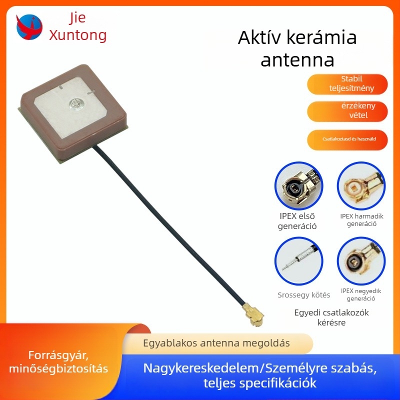Aktív kerámiaantenna autó GPS-hez – nagy nyereség, beépített GPS antenna, Jie Xuntong