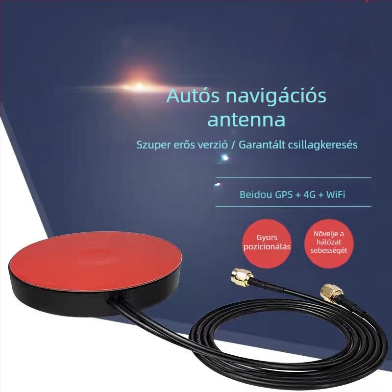 Beidou autó GPS antenna aktív pozicionálással, kétfunkciós vevő a nagy kijelzőhöz, jel erősítő, 4G és Wi-Fi