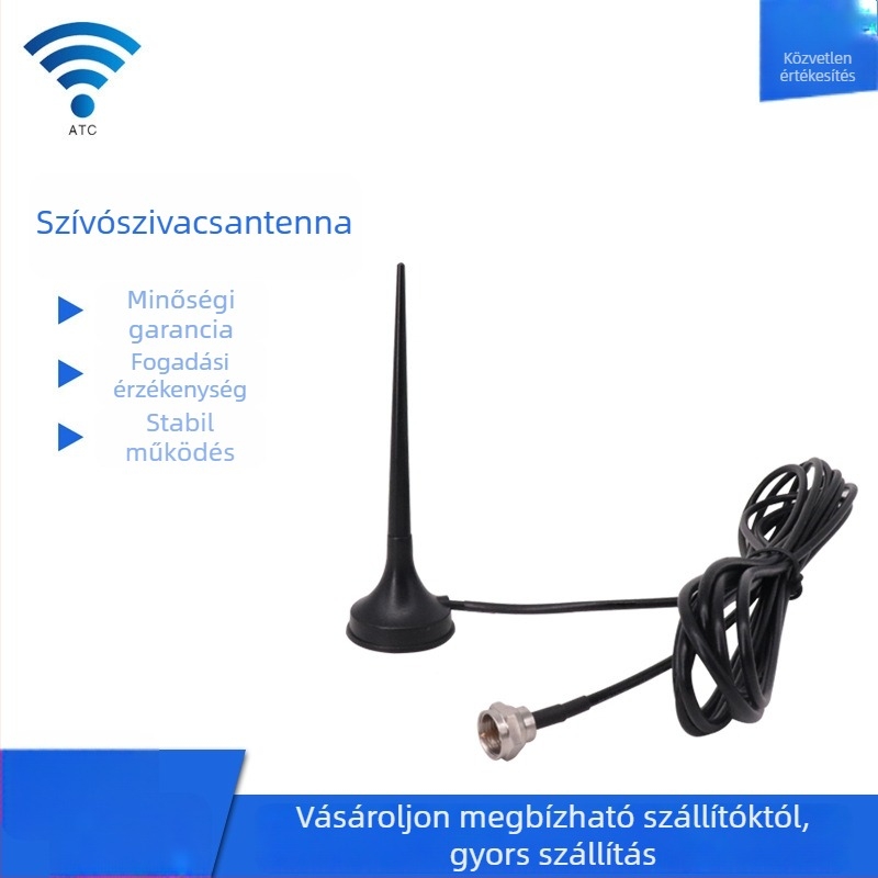 Autóba szerelésű 4G szívófejes antenna, omnidirekcionális HD digitális TV antenna GSM műholdas pozicionálással (YD-X019) – nyereség 10 dB, frekvenciatartomány 80–6000, impedancia 50 Ω, SWR ≤1.5