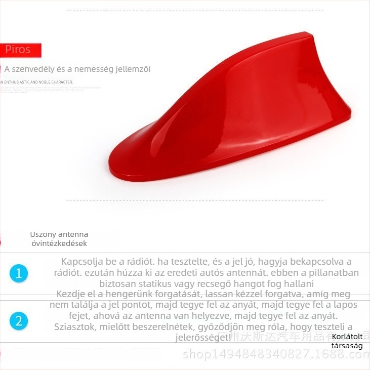 Autó Shark-fin antenna jel vétellel, tetőre szerelhető, univerzális dekoratív antenna