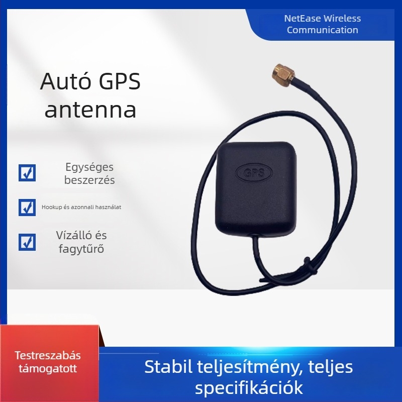 Autó GPS-antenna, aktív külső, nagy nyereség, műholdas pozicionálás