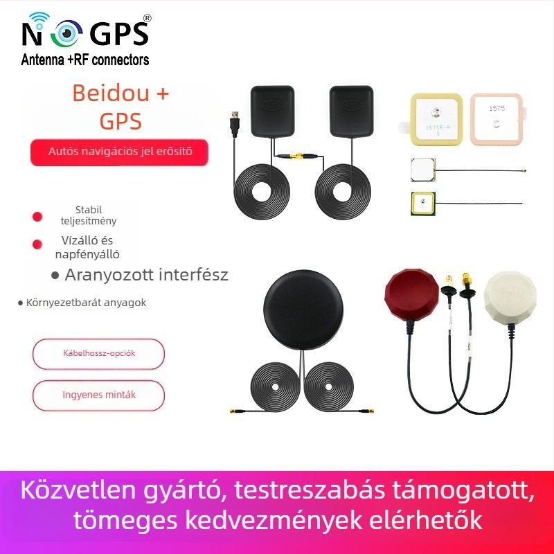 GNSS BeiDou járműbe szerelt pozicionáló antenna, navigációs modul, kerámiacsip, GPS műholdas pozicionálás, aktív