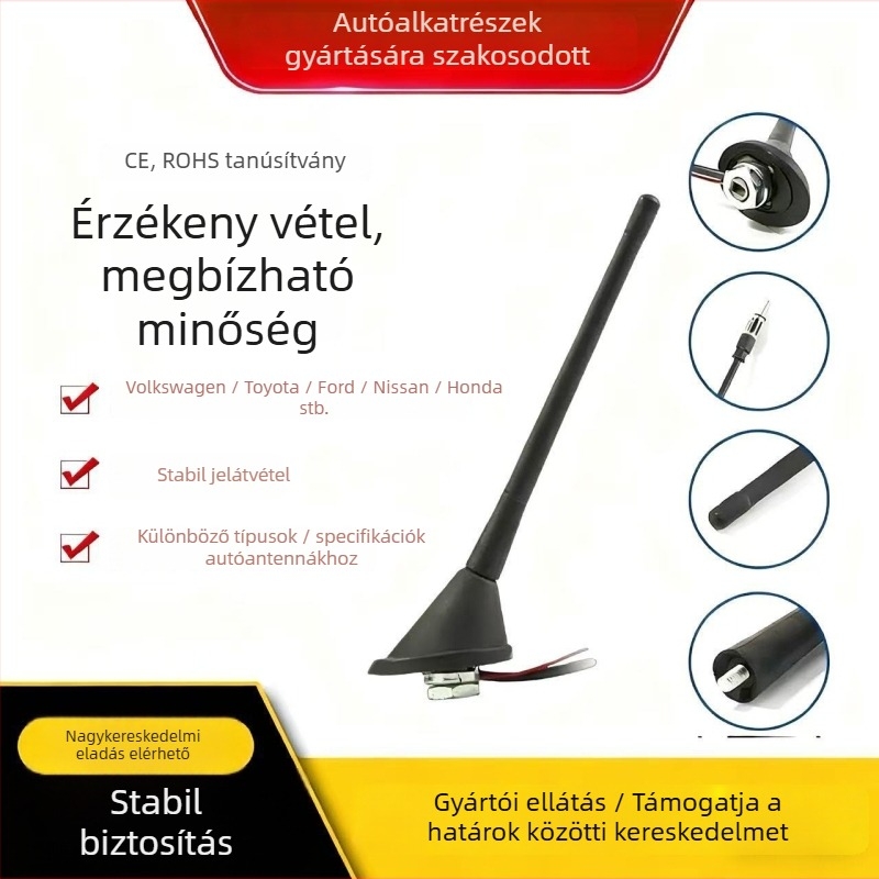 ABS anyagú autóantenna, menetes szerelés, kompatibilis Volkswagen, Toyota, Ford, Wrangler, Honda, kisautókhoz