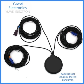 Autóba szerelt 3‑in‑1 GSM/FM/GPS antenna – Nyereség 8–15 dBi; Frekvenciatartomány 1800; Impedancia 75 Ω; SWR ≤ 2.0