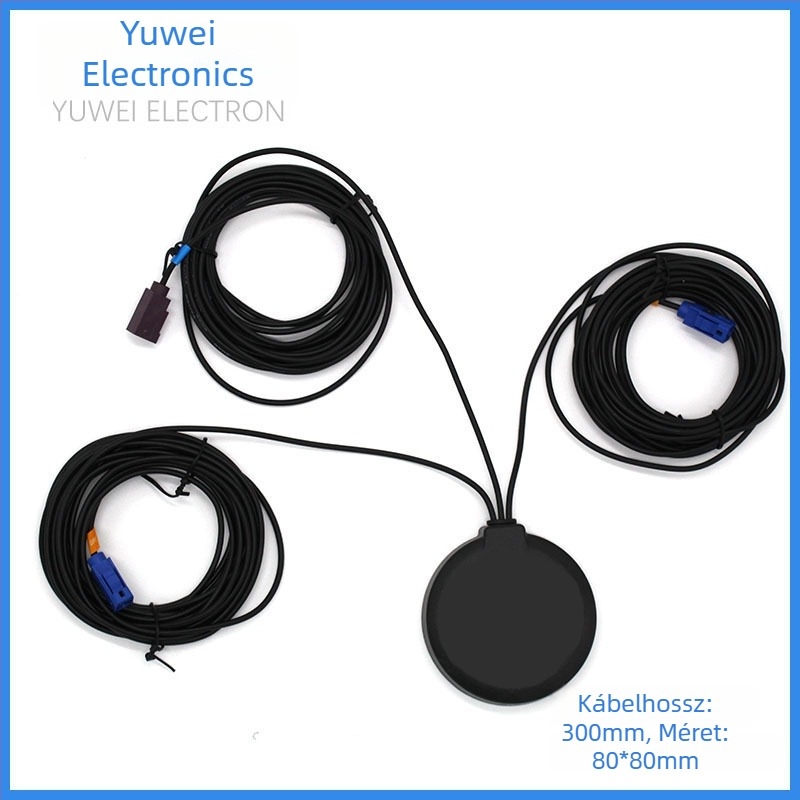 Autóba szerelt 3‑in‑1 GSM/FM/GPS antenna – Nyereség 8–15 dBi; Frekvenciatartomány 1800; Impedancia 75 Ω; SWR ≤ 2.0