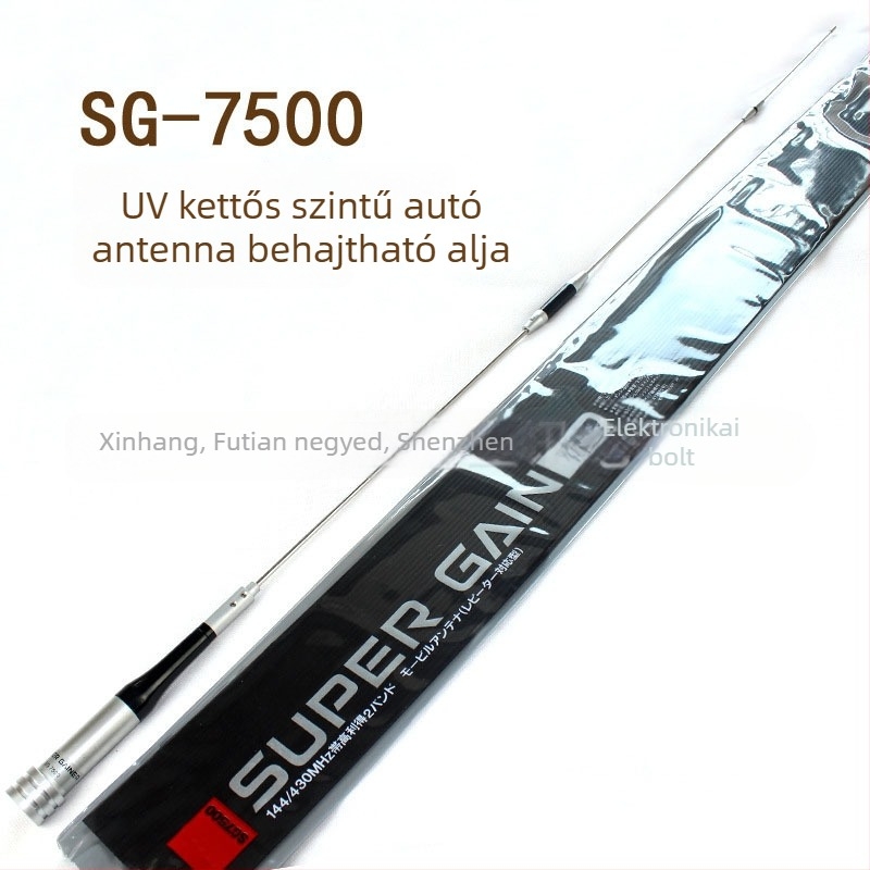 Autós antenna Judel SG7500 nagy nyereséggel, 144/430 MHz, impedancia 50 Ω