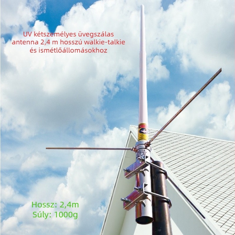 UV kétszegmens FRP antenna 144-430 MHz walkie-talkie reléállomáshoz