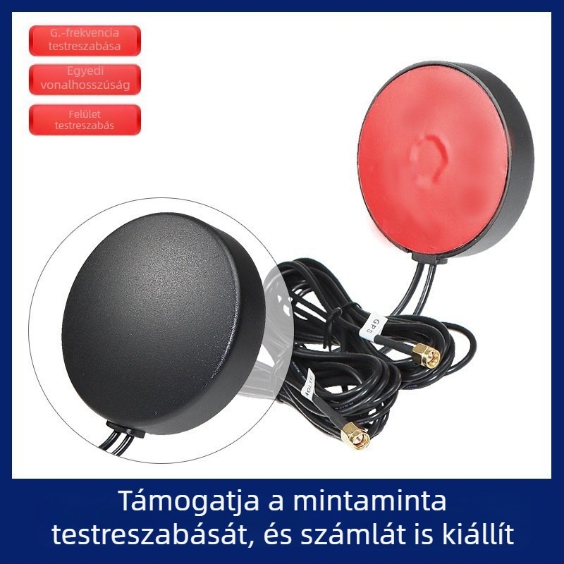 Jármű navigációs antenna – körkörös jeladó, kettős sáv GPS/BeiDou, 4G-kompatibilis, két az egyben