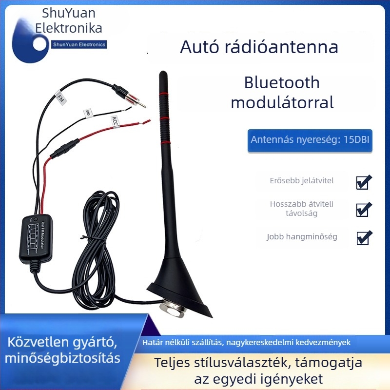 Autóantenna Bluetooth MP3 és FM rádióval – Modell SY-600-W12-FM-5ROG2