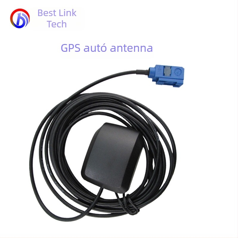 Aktív jármű GPS pozicionáló antenna FAKRA interfésszel – 28 dBi nyereség, 1575,42 MHz frekvencia, 50 Ω impedancia, SWR ≤1,5, 3-5 V üzemelési feszültség