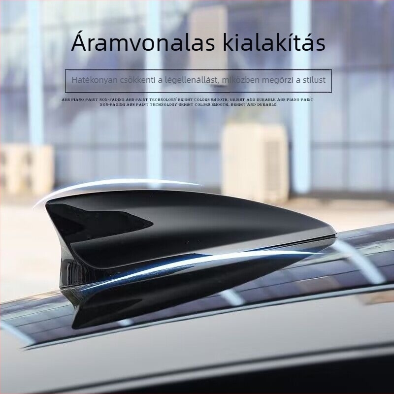 Autóantenna cápauszony formájú, jeladó, felszerelés fúrás nélkül