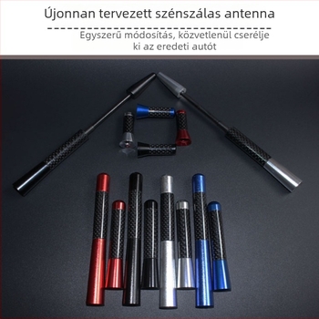 Univerzális menetes autórádió antenna, szénszálas és fém konstrukcióval, teleszkópos, 3,5/8/12 cm