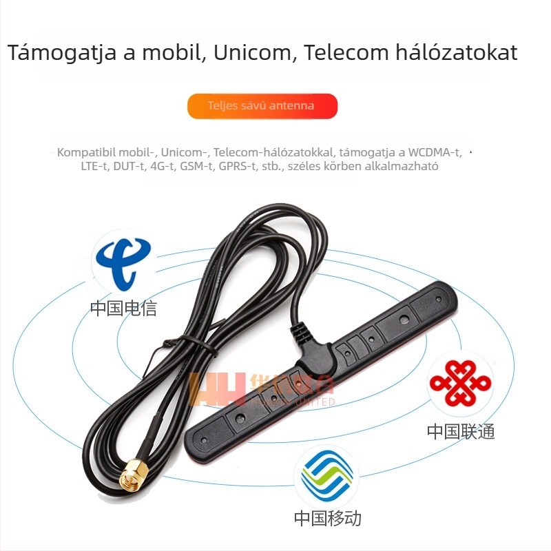 Jármű- és repülőgép patch antenna 4G GSM/GPRS/3G/LTE hálózatokhoz, 50 Ω, 5 dBi nyereség, SWR ≤ 1,5