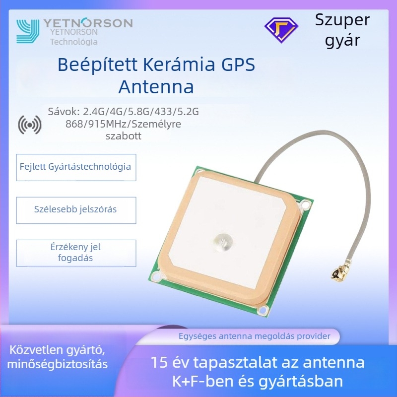 Kerámiaantenna, aktív beépített RF antenna autóhoz, 1575.42 MHz, Yanoxun (Kód: Ynx-gps-c-011)