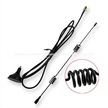 Autóba szerelhető szívófejes antenna GSM/2.4G, RG174, dupla spirállemezes kialakítás, autóiskolai használatra