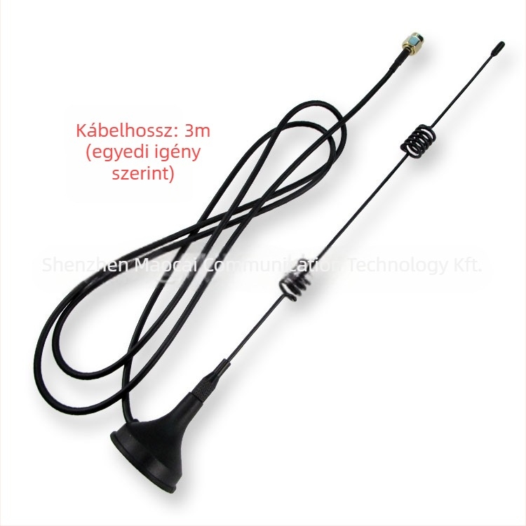 Autóba szerelhető szívófejes antenna GSM/2.4G, RG174, dupla spirállemezes kialakítás, autóiskolai használatra