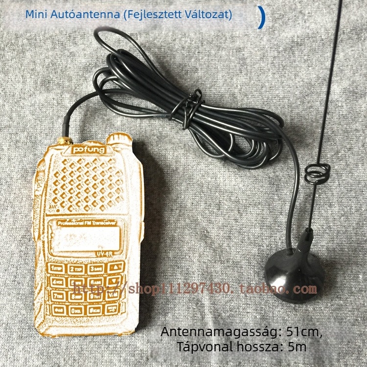 Nagoya UT-108UV autóantenna, UVsma-F kompatibilis Baofeng UV-9R-rel, nagy nyereség, sáv 134–174/400–470 MHz, hatótáv 5–10 km, hossz 51
