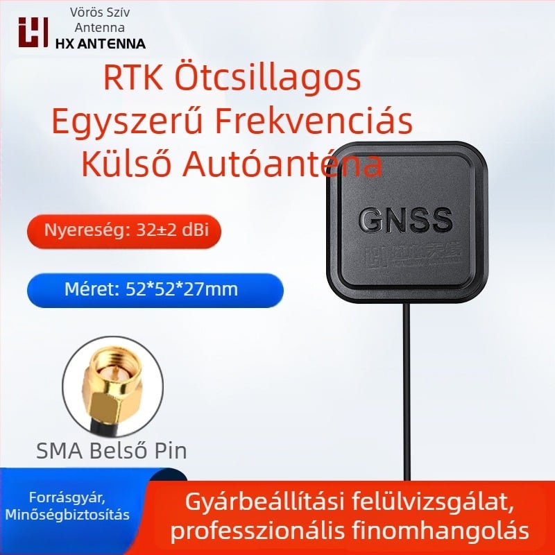 Járműre szerelt GNSS antenna GPS L1/L2/L5 és Beidou B1/B2, egyfrekvenciás, aktív külső, nagy pontosságú