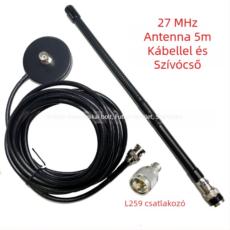 Judel CB antenna 27 MHz-hez, szívókoronggal, impedancia 50 Ω, modell 27 + szívókorong.
