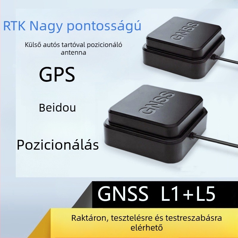 RTK kettős sávos külső GNSS antenna, négycsillagos, többfrekvenciás GPS BeiDou differenciált jármű navigáció BT-246