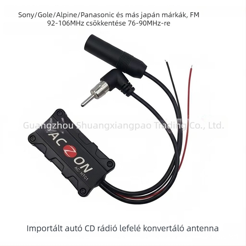 Autóantenna frekvencareduktor Sony/Kenwood/Alpine/JL-T2105 CD lejátszókhoz; 12V plug-in telepítés; univerzális típus; Aczon