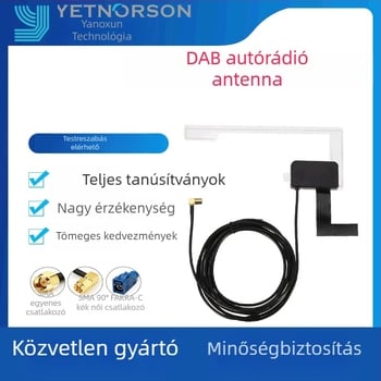 DAB autórádió antenna, patch antenna AM/FM digitális rádióhoz, nagy nyereség, modell YNX-AM-01